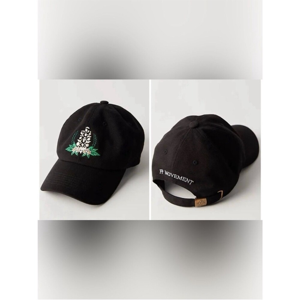 NWT Free People FP Movement Court & Club Baseball Hat - black wash - one size OS